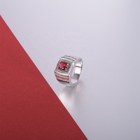 Bague rubis en argent Sterling 925 véritable, bijoux à la mode pour femmes