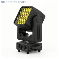 Projecteur Wash à tête mobile 500W, 25 LED 15W 4-en-1, gradation 32 bits, Pan/Tilt 16 bits, RDM, son, PowerCON, double face
