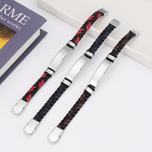 Fashion Braided Wristband <b>Bangle</b> <b>Man</b> and Woman Lettering Engraved Logo European And American Simple Bracelet Factory Direct - Product Image 4