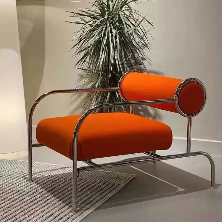 Nuovo salotto italiano di lusso mobili in metallo in acciaio inox poltrona divano sedia