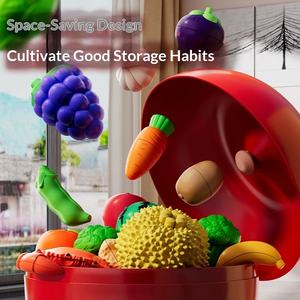 Ensemble de <span class=keywords><strong>cuisine</strong></span> en plastique pour jouer, fruits et légumes à découper et à mâcher, <span class=keywords><strong>jouet</strong></span> de <span class=keywords><strong>cuisine</strong></span> réaliste, cadeau d'anniversaire - Product Image 4