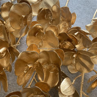 A-558 Orchidées Papillon Dorées Artificielles Très Demandées, Tiges de Fleurs en Plastique pour Arrangements Faits Main, Modernes, Noël, Remise de Diplôme