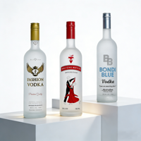 Bouteilles en verre vides de luxe pour spiritueux, emballage personnalisé pour les marques de whisky, de vodka et de cognac