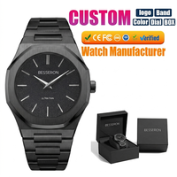 Reloj de Cuarzo Ultrafino de Lujo para Hombre, Personalizado, Acero Inoxidable 316L, Movimiento Japonés GL20, Chapado en Oro, Resistente al Agua 50M, Reloj Masculino