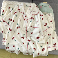 Pyjama populaire en coton nuage pour femme, ensemble trois pièces à col ouvert, pull, short et pantalon long, tenue d'intérieur pour femme