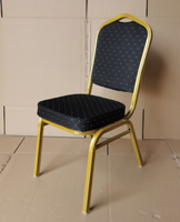 Chaise de banquet Napoléon pour usage intérieur et extérieur, jardin, haute qualité, noire, rembourrée, pour église, fête, salon, entrée, parc