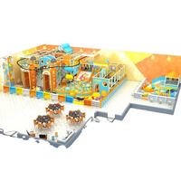 Équipement de terrain de jeu intérieur souple pour enfants, production conjointe, avec piscine à balles, toboggan tubulaire, structure d'escalade, bac à sable et zone café