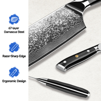Couteau Nakiri ambidextre KEEMAKE de 7 pouces, lame en acier Damas forgé à la main au Japon, avec manche en G10, pour légumes
