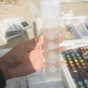 Natural Bulk Crystal <strong>Engraved</strong> 7 <strong>Chakra</strong> Selenite Sticks Healing Seven <strong>Chakra</strong> Selenite Wand Plate Folk Crafts for Gifts - Product Image 5