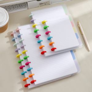 <span class=keywords><strong>Pages</strong></span> intérieures personnalisables les plus vendues-80 <span class=keywords><strong>pages</strong></span> A6 Cahier à feuilles mobiles à boucle en forme de champignon coloré pour une utilisation quotidienne. - Product Image 3