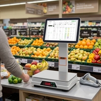 Terminal Punto de Venta con Pantalla Táctil de 15.6 Pulgadas, Software de Facturación, Báscula, Caja Registradora, Sistema Todo en Uno con Impresora para Comercio Minorista