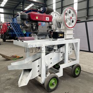 Trituradora de Mandíbulas Portátil con Motor Diésel, Máquina Trituradora de Granito y Guijarros de Río, Unidad de Cribado Móvil con Capacidad de 15t/h - Product Image 3