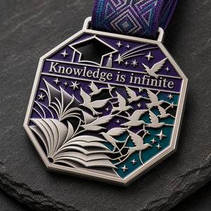 Médaille <span class=keywords><strong>de</strong></span> remise <span class=keywords><strong>de</strong></span> diplôme personnalisée en métal, avec ruban imprimé, pour <span class=keywords><strong>la</strong></span> cérémonie <span class=keywords><strong>de</strong></span> remise des diplômes scolaire, souvenir - Product Image 1