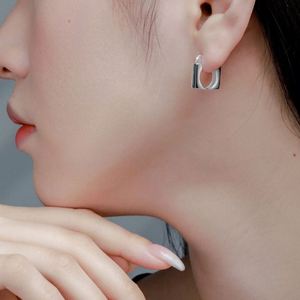 Dylam Metallic Style Wholesale Customise Square Shape 925 Sterling <b>Silver</b> <b>Hoop</b> Earrings Women Rhodium Jewelry Earrings - Product Image 3
