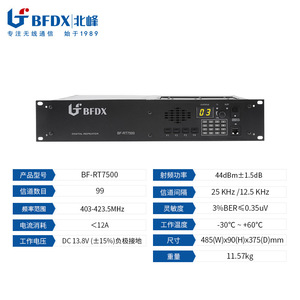 เครื่องทวนสัญญาณดิจิตอล BFDX รุ่น BF-RT7500 สถานีฐานกำลังสูง สำหรับการรักษาความปลอดภัยป่าไม้ โรงแรม และงานวิศวกรรม - Product Image 3