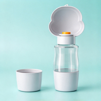 Bouteille d'eau de voyage multifonctionnelle pour animaux de compagnie, anti-fuite, avec boîte de rangement pour nourriture, pour les promenades et les voyages en plein air