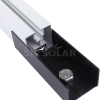 Connecteur de rail solaire en aluminium, finition noire, pour système de montage photovoltaïque, joint de rail