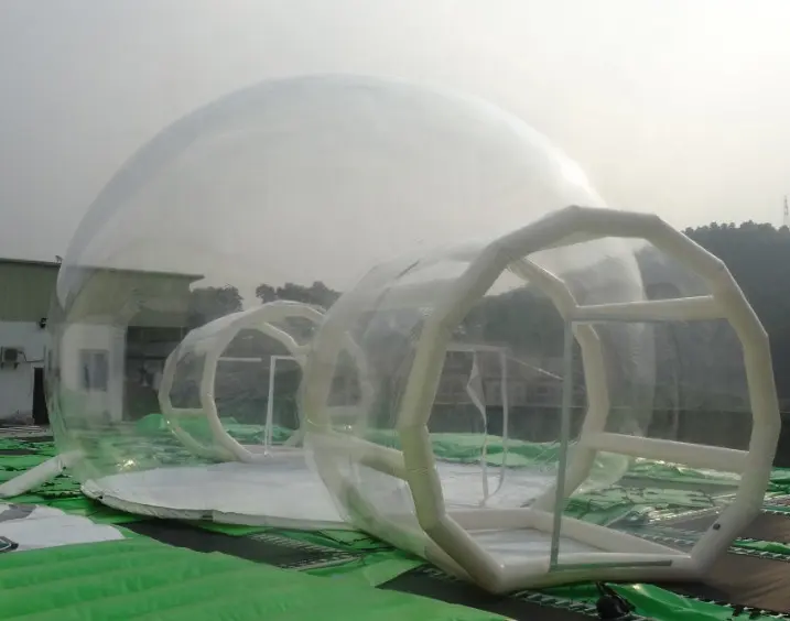 2019 الترفيه في الهواء الطلق قابل للنفخ واضح الأبيض خيمة فقاعية الشكل ، شفافة خيمة على شكل قبة منفوخة بالهواء للبيع