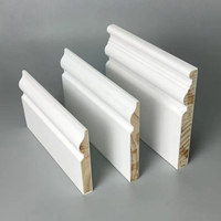 Moulures décoratives multi-styles en bois, recouvertes de film, surface peinte ou plaquée, lignes décoratives blanches