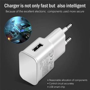 Chargeur USB à port unique, chargeur mural intelligent à détection automatique rapide 1A/2A pour iPhone, Samsung, téléphones Android - Product Image 6