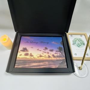 Aksesuarlar fotoğraf çerçevesi, kalem ve mum ile başsağlığı için SM-JZ073 cenaze ziyaretçi defteri seti - Product Image 4