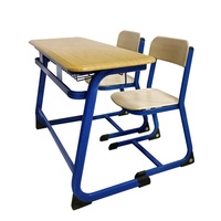 2 personnes Salle de classe de l'école primaire enfants bureau et chaise d'étudiant en plastique fabriqué à guangzhou