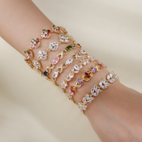 Bijoux Joyeria HD Femme en Alliage de Cuivre Plaqué Or 18 carats, Bracelets Joncs et Bracelets à Chaîne avec Druzy, Bijouterie Tendance pour Femmes