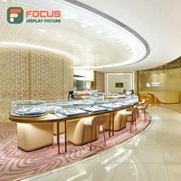 Vitrine de présentation de bijoux en verre de luxe avec éclairage LED, écologique, étanche, taille personnalisable, en bois haut de gamme, pour bijoux de qualité supérieure