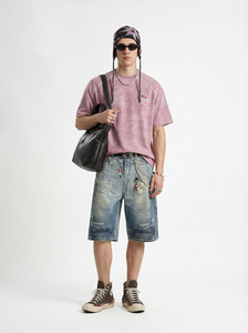 T-shirt streetwear oversize pour homme, coton vintage délavé à l'acide avec impression de citation « Don't Stop », mode urbaine - Product Image 3