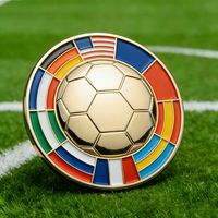 Broche personnalisée en métal émaillé pour défi de football, badge, logo, chapeau, revers, épinglette