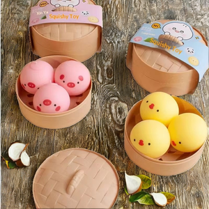 <b>Squishy</b> Toys for Kids Taba Mochi Food Dumpling Toy Rubber TPR Stress Relief Anxiety Relief Bulk Individual Packages - Product Image 6