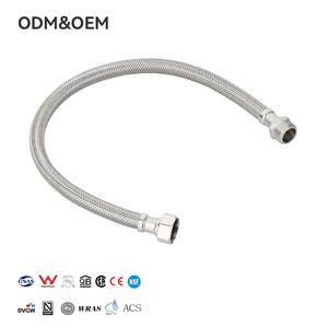 Op maat gemaakte F1/2 X M1/2 SUS 304 gevlochten flexibele slang met messing mannelijke moer verlengslang voor sanitair kraan aansluiting - Product Image 1