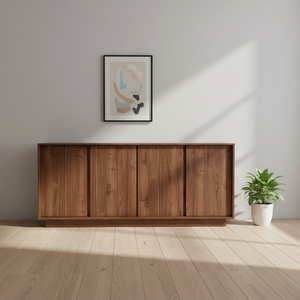 Commode en teck Tariva, grain naturel intense, écologique, durable, offrant un grand espace de rangement pour la chambre à coucher, style moderne minimaliste - Product Image 1