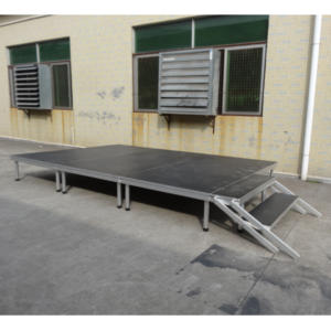 Plataforma de Escenario Portátil de Aluminio para Exteriores, Altura Ajustable, Flexible, con Superficie Antideslizante y Fácil Montaje - Product Image 6