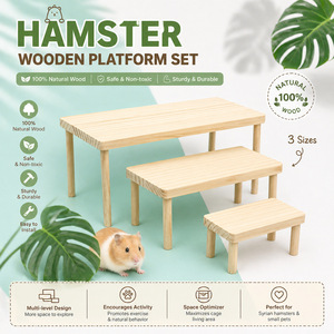 Plataforma de Madera de Dos Niveles para Hámster, Juguete de Madera Sólida para Interiores, Escondite para Escalar, Material Natural Ecológico - Product Image 5
