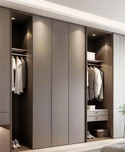 Fabricante de Muebles personalizados Muebles de dormitorio Diseño de armario moderno modular de madera Armario de dormitorio Estilo minimalista - Product Image 6