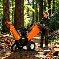 Broyeur de bois à essence 7HP GS100, broyeur de branches à tambour de 100 mm, léger (115 kg) pour la gestion des terres