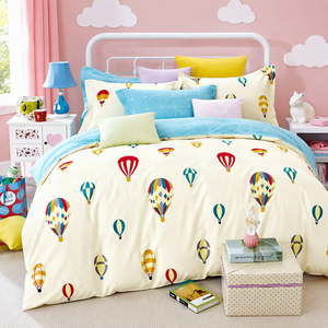 Juego de Ropa de Cama Infantil de Algodón con Diseño de Globo Aerostático, Color Crema y Azul, para Envíos Directos en la UE, 3 Piezas - Product Image 5