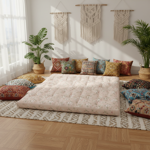 Materasso <span class=keywords><strong>Futon</strong></span> Giapponese Moderno Arrotolabile in Schiuma 100% Cotone Pieghevole Tatami per Uso in Camera da Letto per Adulti - Product Image 1