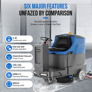 Gaoge F860 125/135L 860/1100MM Carreaux de céramique commerciaux Machine à laver les sols en béton <span class=keywords><strong>Parking</strong></span> <span class=keywords><strong>Parking</strong></span> Ride on Floor Scrubber Vacuum - Product Image 3