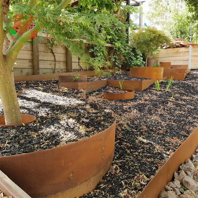 Bordure de jardin en acier corten, bordure de jardin pour aménagement paysager