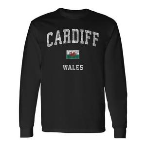 T-shirt a maniche lunghe Cardiff Wales Vintage Athletic - Product Image 1