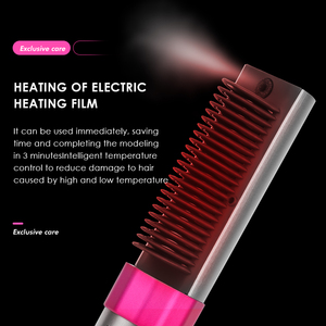 Lisseur de cheveux en céramique PTC à ions négatifs rechargeable par USB K.SKIN et peigne électrique pour salons de beauté - Product Image 2