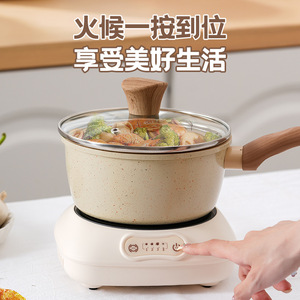 Table de cuisson à induction mini, cuisinière électrique 710W, commande tactile, brûleur unique, panneau en céramique, boîtier en plastique blanc et noir - Product Image 4