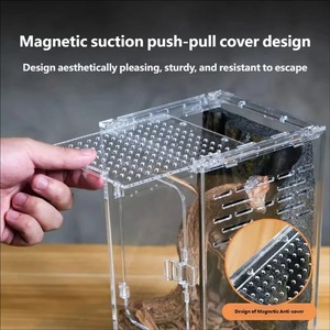 Üstün Havalandırmalı Akrilik Sürüngen Yaşam Alanı 20x20x30cm Ağaç Yaşamı Teraryumu Çöl Manzarası Kurulumu ve Evcil Yılanlar için - Product Image 2