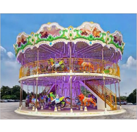 Manège de luxe pour enfants avec 16 sièges, carrousel de parc d'attractions extérieur, manège à chevaux pour enfants à vendre