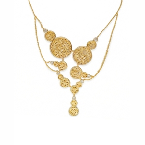 [งานแสดงเครื่องประดับนานาชาติฮ่องกง] สร้อยคอทองคำรูปน้ำเต้าทำจากไม้ไผ่ทอมือ เครื่องประดับสัญลักษณ์มงคลแบบจีนสำหรับใช้ในชีวิตประจำวัน - Product Image 1