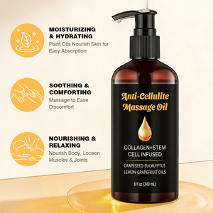 Aceite de Masaje Masculino Anticelulítico con Colágeno de Marca Privada, Extracto de Uva y Limón, Reafirmante y Adelgazante, 240 ml - Product Image 5