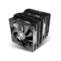 Refroidisseur d'air pour processeur Thermalright PA120 BLACK Dual Tower avec six caloducs et deux ventilateurs silencieux PWM de 120 mm, noir mat