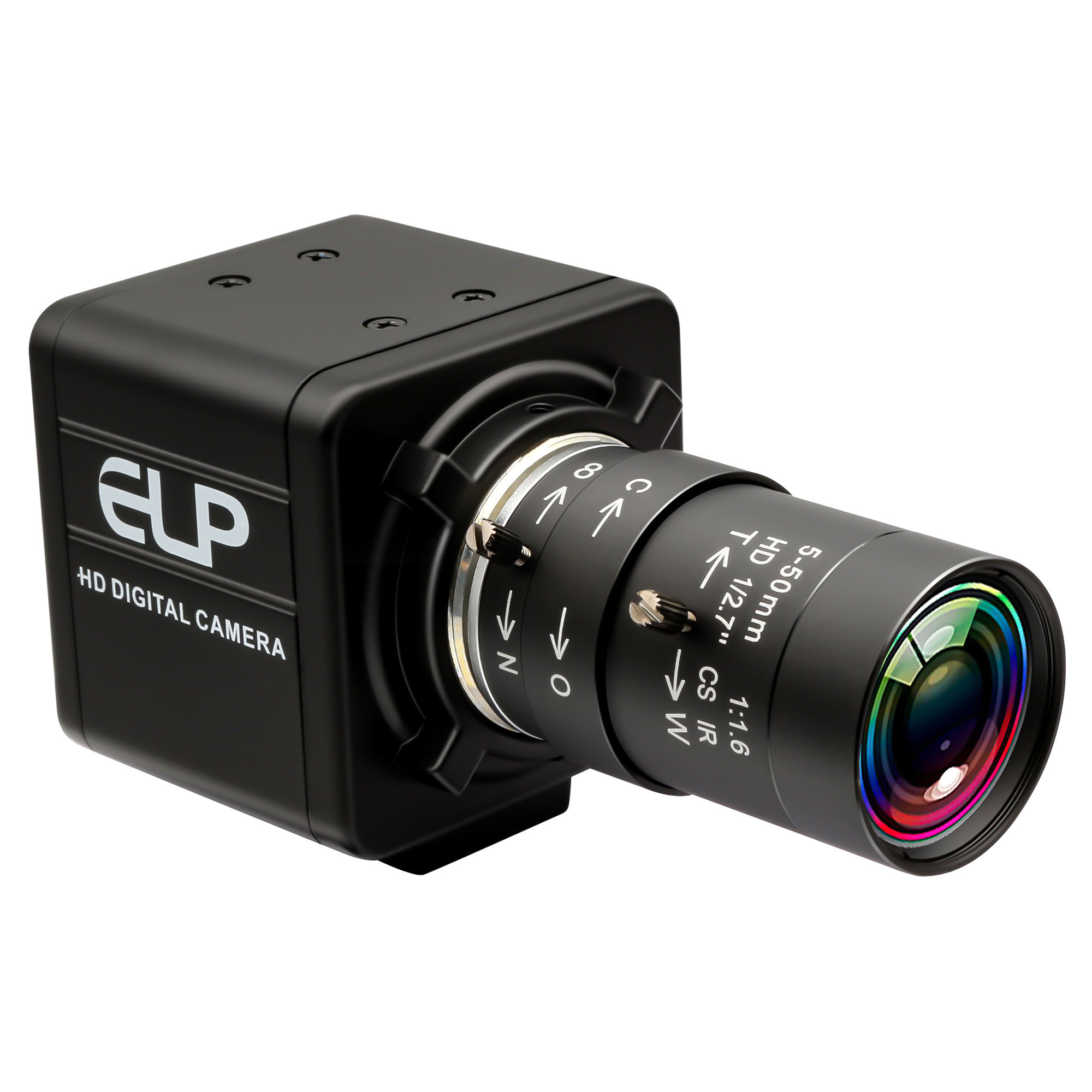 Noir avec objectif à focale variable de 5 à 50 mm